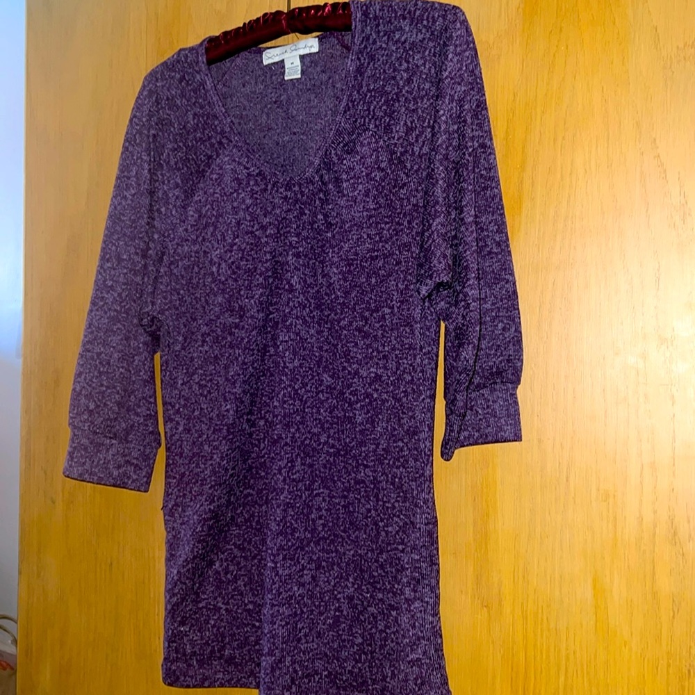 Purple 3/4 Sleeve Top SIZE: Medium